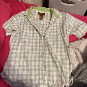 Plaid Button Down Shirt - Green